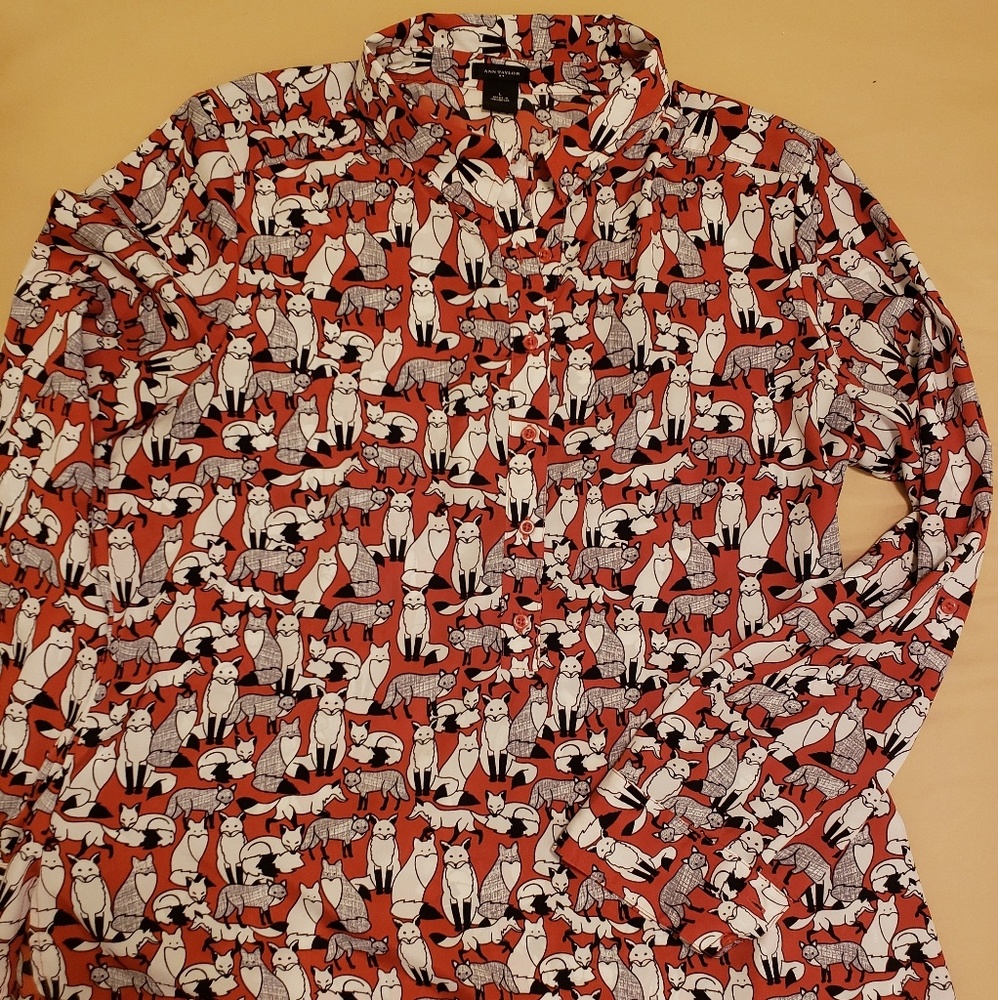 Ann Taylor fox shirt